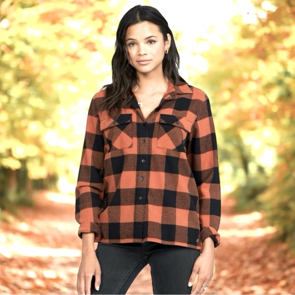 Roxy Fall Flannel Shirt Shacket - Picture 1 of 8
